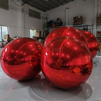 Vente en gros personnalisé grand ballon sphère miroir géant rouge réfléchissant boule miroir gonflable rouge pour la décoration