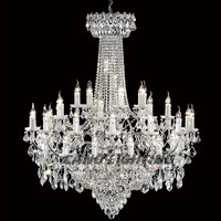 Lustre en cristal K9 de style Empire français, décoration de luxe avec bougies, hall d'hôtel, vintage, grand lustre Maria Theresa