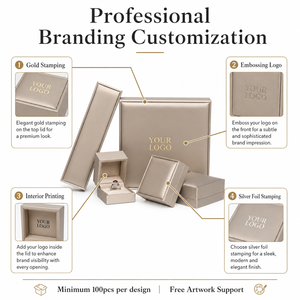 Hot Selling Custom Pu <strong>Leather</strong> <strong>Jewelry</strong> Packaging Moq 100 Pieces for Hot Stamping Logo <strong>Jewelry</strong> <strong>Box</strong> Ready to Ship Stock - Product Image 5