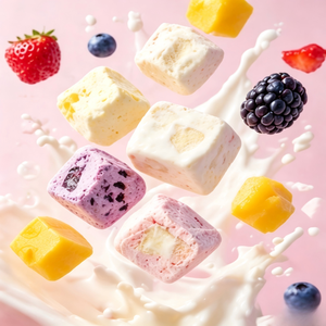 Cubes de yaourt lyophilisé à marque privée OEM avec morceaux de fruits, probiotiques actifs, collations saines pour enfants, bouchées de yaourt FD - Product Image 3