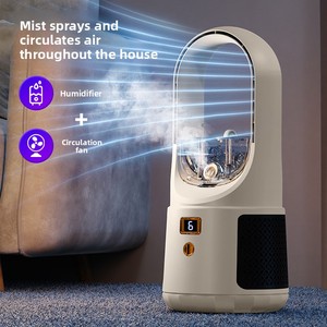 Leafless Desk Fan Tower Wireless Circulator Home-Use USB-Charged <b>Humidifying</b> <b>Misting</b> Brushless Motor Usb Charging Convenient Cha - Product Image 1