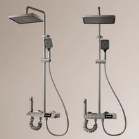 Écran LED Piano Key Pluie Bain Douche Robinet Nouveau Système de Salle de Bain Numérique Multifonction avec Finition Chromée