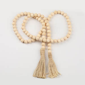 Ciondolo <span class=keywords><strong>in</strong></span> <span class=keywords><strong>Perline</strong></span> <span class=keywords><strong>di</strong></span> <span class=keywords><strong>Legno</strong></span> con Nappa e Corda per Decorazione <span class=keywords><strong>di</strong></span> <span class=keywords><strong>Tende</strong></span> e Anelli, Prodotto <span class=keywords><strong>in</strong></span> <span class=keywords><strong>Legno</strong></span> - Product Image 3