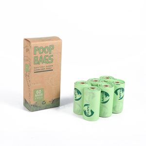 Sacs à déjections canines biodégradables écologiques 60 unités avec parfum fruité et contrôle des odeurs dans un coffret plastique de luxe 4 rouleaux - Product Image 1
