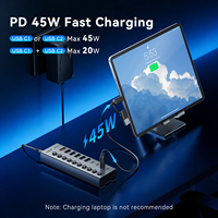 Nouveau Hub USB en Aluminium 2026 à 10 Ports Type A/C avec Charge PD 45W et 10 Gbps, Interrupteurs Individuels