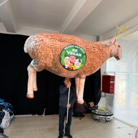 Marionnette gonflable portative en forme de mouton Jumbuck pour fête à thème ferme, défilé ou spectacle