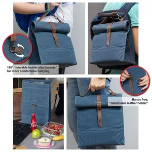 Sac à lunch personnalisé étanche, sac en papier kraft lavable, sac à lunch rétro, sac à lunch, sac isolant, personnalisation de sac de pique-nique - Product Image 4