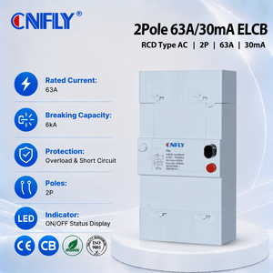 Französischer Standard <span class=keywords><strong>PG</strong></span> 4P 32A 63A 30mA 500mA Fehlerstrom-Schutzschalter ELCB RCBO 3P+N mit Erdschluss-Schutzschalter - Product Image 1