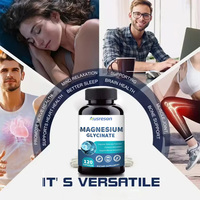 Compléments alimentaires véganes de glycinate de magnésium de marque privée OEM, 400 mg, 500 mg, capsules de glycinate de magnésium pour le sommeil et le soutien musculaire