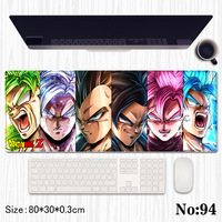 Tapis de souris personnalisés DRAGON BAII Goku Shenron Vegeta Anime, 80x30x0.3cm, taille clavier, tapis de souris de jeu