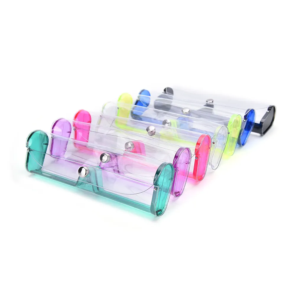 Etui à lunettes de lecture Transparent en PVC, boîtier en plastique pour lunettes