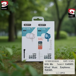 Auricolari stereo Soyt St-1030 con microfono Auricolari musicali cablati Super Bass 12 pezzi - Product Image 3