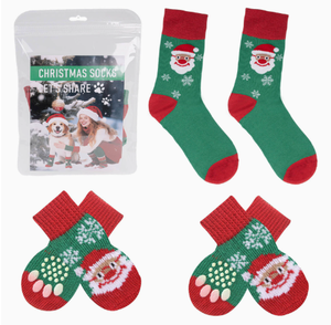 Christmas Pet Socks Non Slip Dog Shoes Breathable Polyester Puppy <b>Booties</b> Cute Holiday Puppy Socks for Dogs <b>Cats</b> - Product Image 5