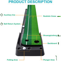 Tapis de polissage de Golf Portable, Logo personnalisé, avec boule automatique, fonction de retour, pour entraînement de Golf à l'intérieur, 1 pièce
