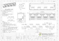 Connecteur de prise LAN femelle RJ45 1x4 ports Soulin avec contacts en laiton, LED bicolores, sans broches arrière, boîtier PA46, montage sur circuit imprimé