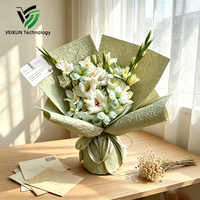 Papier Kraft Crêpe à Motifs Floraux Recyclable en Pulpe Chimique Veikun - Fournitures en Gros pour Fleuristes Commandes Personnalisées