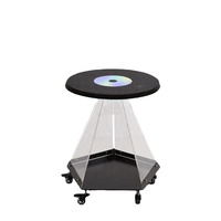 Table basse intelligente pour la décoration de la maison avec éclairage rvb, style design moderne, chargement sans fil, meubles de maison en verre trempé et acrylique