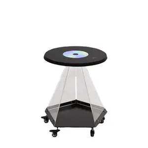 Mesa de centro inteligente para decoración del hogar con iluminación RGB, estilo de diseño moderno, carga inalámbrica, vidrio templado, acrílico, muebles para el hogar