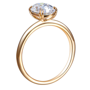 Anel de Noivado em Ouro Sólido 18K 14K <span class=keywords><strong>10K</strong></span> MSR-497 com Moissanite Oval 6*8mm para Mulheres - Product Image 4