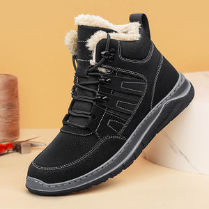 Botas de nieve de invierno de forro polar grueso de caña alta para parejas, con aumento de altura, antideslizantes, para senderismo y montañismo al aire libre, talla grande - Product Image 4