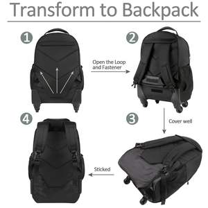 Large Rolling Wheeled Backpack Business Travel Carry on Luggage Suitcase <strong>Bag</strong> Durable <strong>Roller</strong> College School Computer <strong>Book</strong> <strong>Bag</strong> - Product Image 4