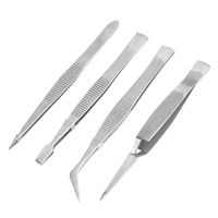 Ensemble de 4 pinces de précision en acier inoxydable pour téléphone, ordinateur, électronique, soudure épaisse, réparation, outils de montage