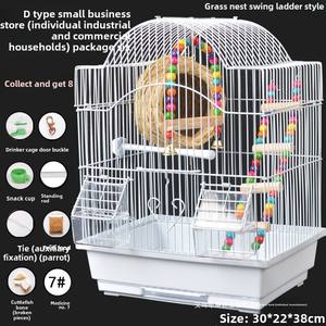 Jaula de pájaros en forma de casa con patrón sólido de lujo, jaula de cría de acero para loros, pinzones, periquito, Lovebird, cacatúa, Sunbird, perros - Product Image 5
