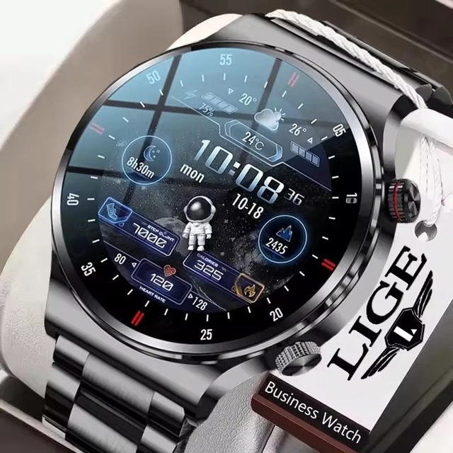 For Fashion Call Business Men's Healthy Monitor Quartz Watch 30M Waterproof Stainless Steel 1.28 HD Screen Sport NFC Access