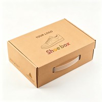 Caja de Embalaje Vacía al por Mayor con Logotipo para Zapatos y Ropa, Caja de Embalaje Corrugada Ecológica, Cajas de Papel Portátiles con Asa