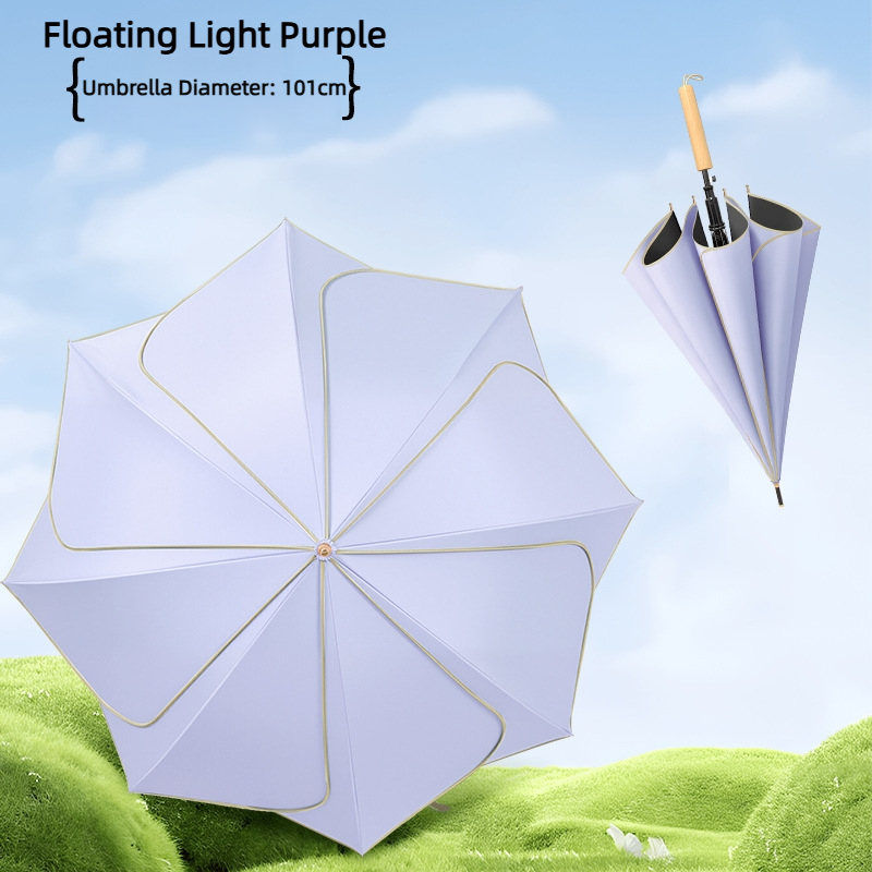 Iridescent Purple-Wooden Straight Handle