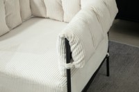 Canapé-lit individuel en tissu avec coussins en éponge haute densité, haute résilience et confort élevé pour salon de détente