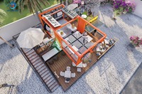 20 pieds 40 pieds Bar en conteneur préfabriqué Kiosque à café Maison modulaire préfabriquée Boutique Conteneur Kiosque Cabane extérieure pour restaurant