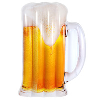 Fauteuil flottant gonflable en forme de tasse de bière pour piscine, coussin d'air en PVC épais pour bain de soleil aquatique, vente en gros