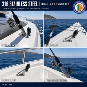 Acier inoxydable 316 Marine Slimline Angled <span class=keywords><strong>Canne</strong></span> À Pêche Titulaire 90 Degrés 50x240mm <span class=keywords><strong>Kayak</strong></span> Navire Yacht Bateau Matériel Accessoires - Product Image 4