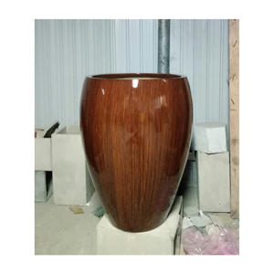 3-4 pièces livraison rapide peu encombrant taille personnalisée jardinière en fibre de verre Pots de jardin ensemble de Pot de fleur de l'usine du Vietnam crée vert - Product Image 4