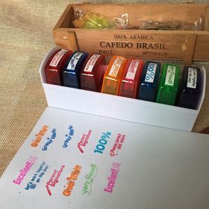 Ensemble de tampons auto-encreurs colorés pour la motivation scolaire, la notation des élèves et les enseignants, avec plateau de rangement - Product Image 2
