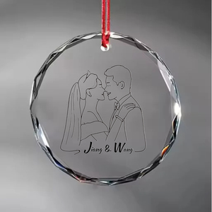 Ornement en verre cristal rond scintillant - Décoration élégante pour arbre de Noël, gravure photo personnalisable, cadeau de Noël pour <span class=keywords><strong>elle</strong></span> - Product Image 2