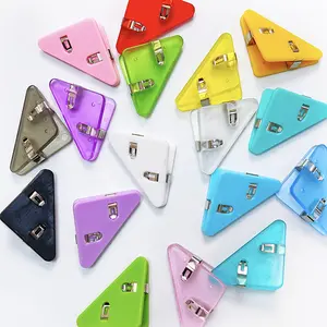 Colorful multi-function storage triangle plastic bag sealing book test paper corner clips for stationery