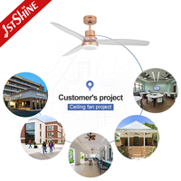 Ventilateur de plafond intelligent 1stshine avec lumière LED, compatible Wi-Fi, commande vocale, pales en ABS, télécommande, OEM/ODM, économie d'énergie