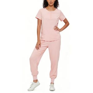 Ensemble de 2 pièces de blouses médicales unisexes à col zippé pour femmes et hommes, extensibles, à séchage rapide, avec logo personnalisé, pour hôpital, infirmières, Sehe Fashion - Product Image 2