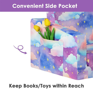 Giving Tree Kids <b>Folding</b> Sofa Cloud Print Toddler Chair With Handrails For 2 Years And Above - Product Image 3