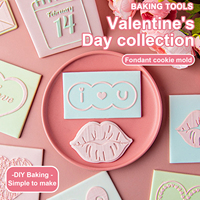 Valentijnsdag Koekjesvorm Hart Lip Cookie Cutter Acryl Fondant Schimmel Stempel Voor Cake Decoreren