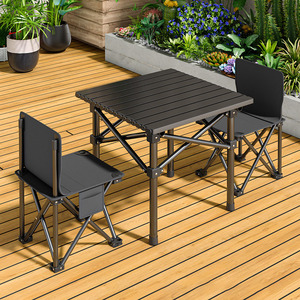 Juego de Mesa y Sillas Plegables Portátiles para Acampar al Aire Libre, para Cocinar y Hacer Barbacoas, Silla Kemit Moon con Respaldo Alto - Product Image 1