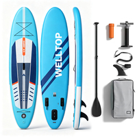 Planche de paddle gonflable tout-terrain de qualité allemande OEM, 305*81*15CM, matériau EVA/PVC, système à 3 ailerons, écologique