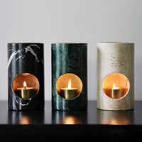 BECORA Brûleur d'huile essentielle en marbre Réchauffeur de cire fondue et diffuseur d'aromathérapie avec fondant à parfum pour décor de chambre à coucher à la maison