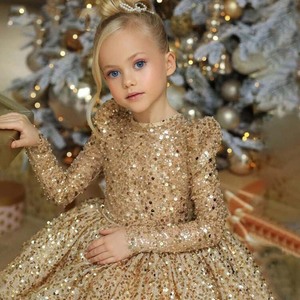 S0297R New Children's <b>Sequin</b> Sexy High Quality Fashion Elegant Short fairy Flower Girl Popular Dress - Product Image 3