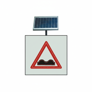 Señal de Tráfico LED con Energía Solar de 600 x 600 mm, Señal de Advertencia de Reductores de Velocidad, Patrón Triangular de Aluminio para Uso en Carreteras - Product Image 2