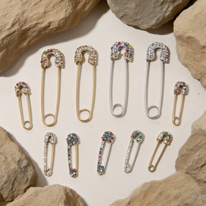 Broche de Seguridad <span class=keywords><strong>con</strong></span> Forma de Alfiler |   Pin Decorativo de Acero Inoxidable Chapado en Oro PVD de 18K para Joyería DIY, Estilo de Broche y Ajuste de Cinturón - Product Image 3