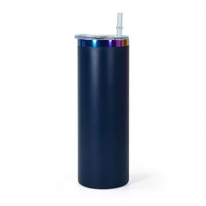 Vaso Térmico Aislado de Acero Inoxidable de 20oz con Recubrimiento Holográfico Arcoíris y Pajita, Venta al por Mayor - Product Image 1