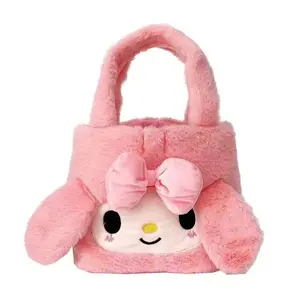 Handbag Sanrios Cartoon Melody Cinnamoroll Kuromi Hello Kt Kuromi Fashion Plush Handbags High Quality Bags Stuffed Plush Bag